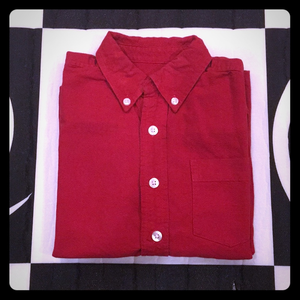Cherokee Red Long Sleeves Polo Shirt, Button Down